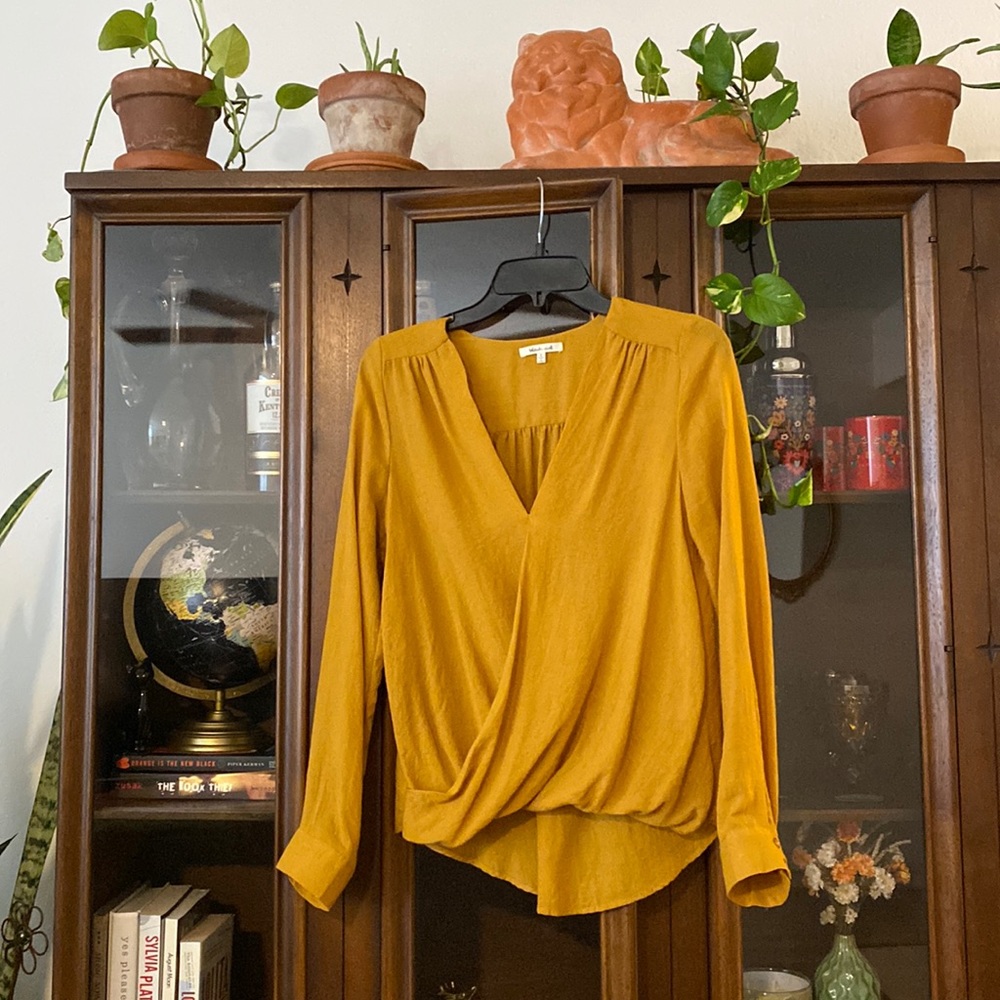5/$25 bleuh ciel Golden Wrap Blouse